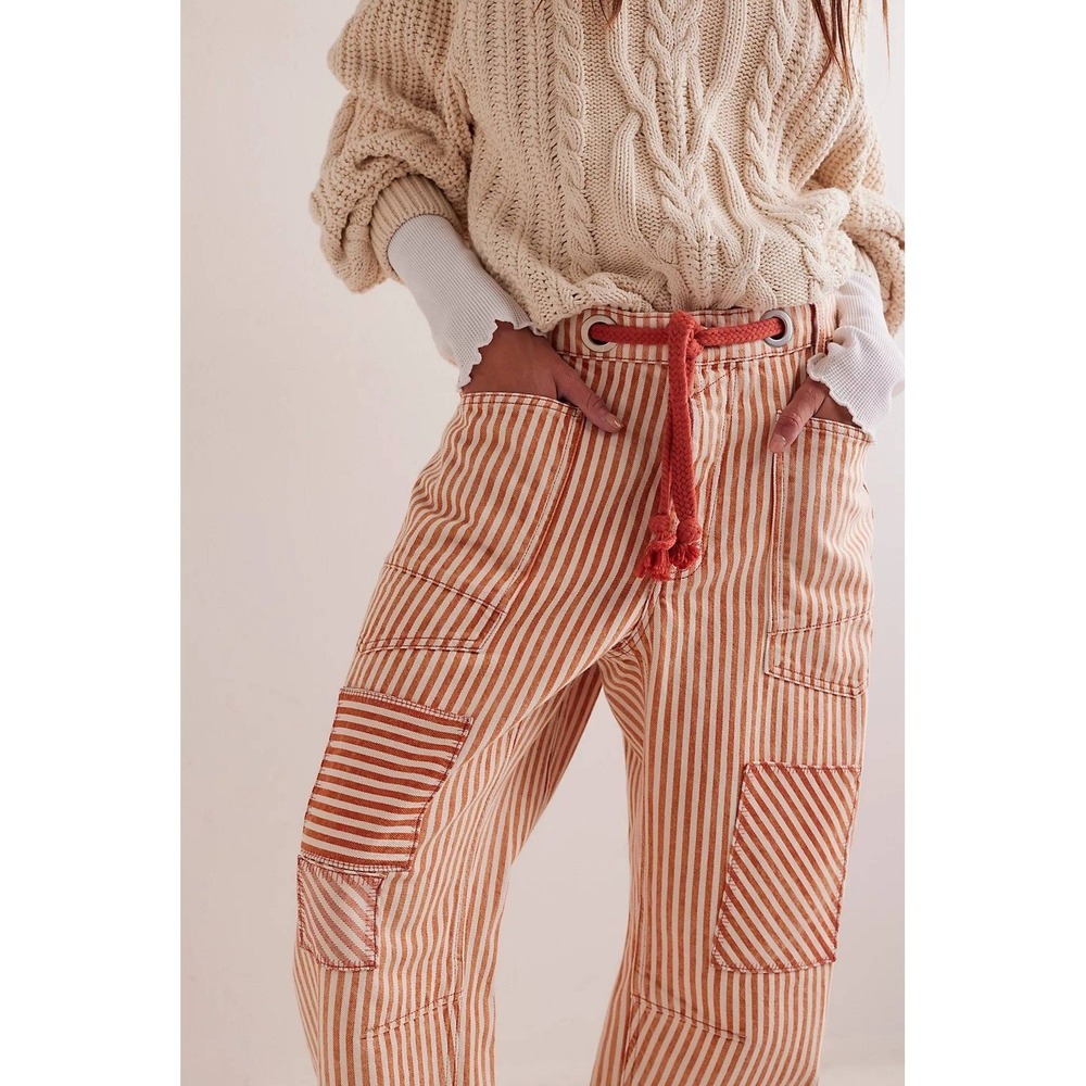 We The Free People Moxie Railroad Low-Slung Jeans Citrus Orange Citrus Size 29